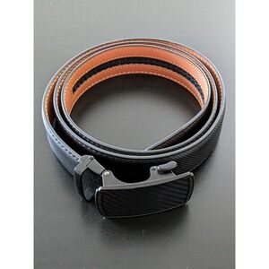 Bulliant Metal Buckle Ratchet Belt Black Leather Cut To Fit (28-40) Men's